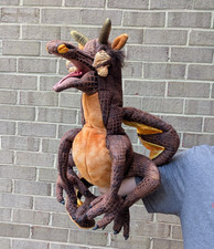 Folkmanis Puppet Large Earth Dragon Magical Full Body 20" Brown Gold Horns