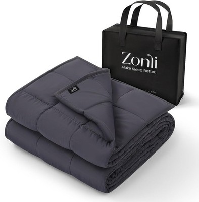 ZonLi Weighted Blanket (60''x80'', 20lbs, Dark Grey) Queen Size Weighted Blanket f