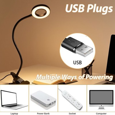 4 Inch LED Magnifying Ring Light Clip On USB Beauty Lamp for Makeup Eyelash Nail