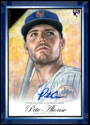 2019 Topps Gallery #24 Pete Alonso Autographs Blue #/50 Rookie E1