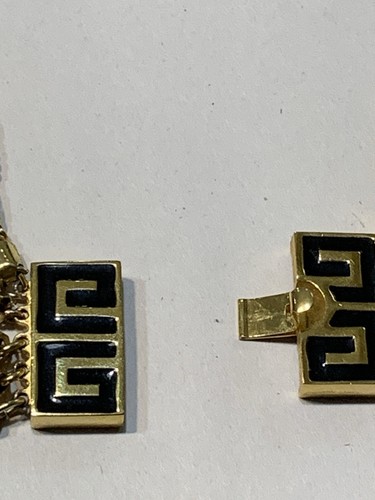 Vtg 1977 Givenchy Logo 5 Strand Gold Tone Chain Belt Heavy Chunky Signed 33”L - Picture 6 of 11