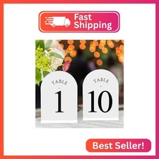 JOYIT Arch Wedding Table Numbers 1-10 with Stands, 5x7 Acrylic