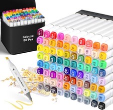 Alcohol Markers Set 80 Colors, Art Markers for Adult Coloring Dual Tip Permanent