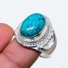 Blue Tourquoise Gemstone 925 Sterling Silver Jewelry All Size Ring For Gift