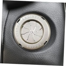Rotary Push Start Button Cover, Stylish Metal Car Engine Start Stop Silver