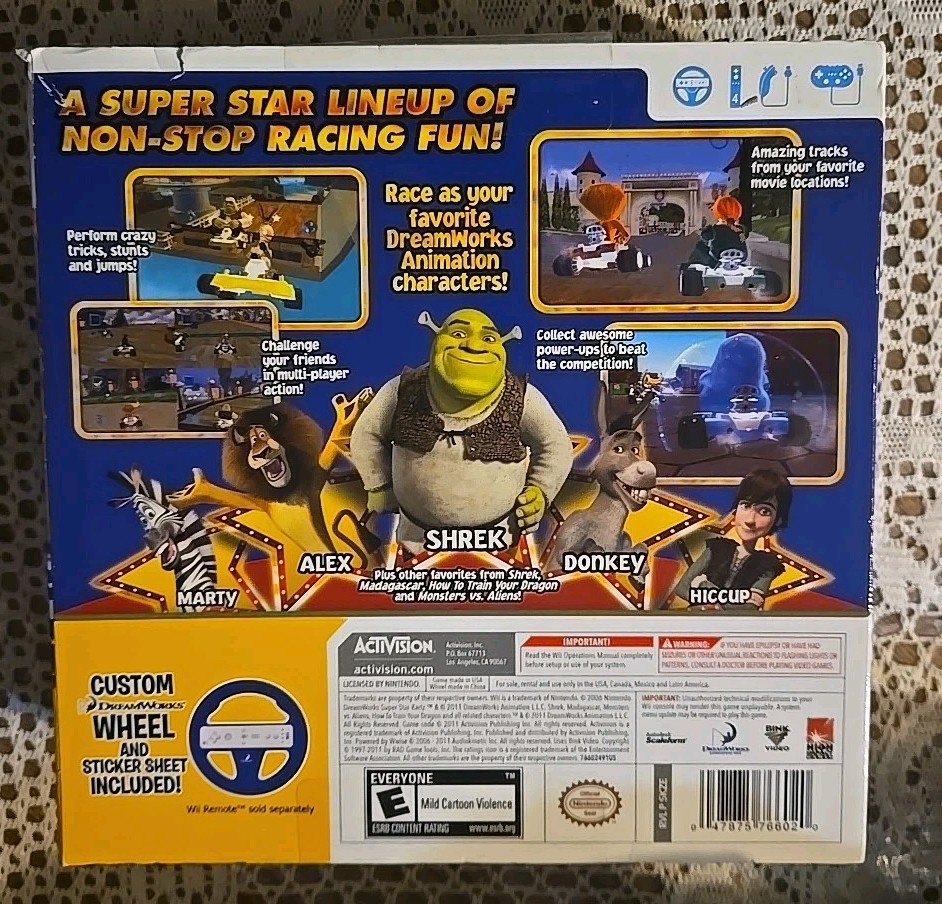 Dreamworks Super Star Kartz with Wheel - Nintendo Wii for sale