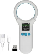 Pet Microchip Scanner, Bluetooth Animal Tags Reader with 1.44'' TFT Display S...