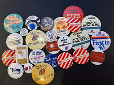 Vintage United Airlines Pinback Button Lot Employee Promo Aviation 1970s-90s