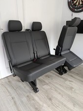 VW Transporter Rear Kombi Seats 2+1 - Titan Black Vinyl *ISOFIX* T5 T5.1 T6 T6.1