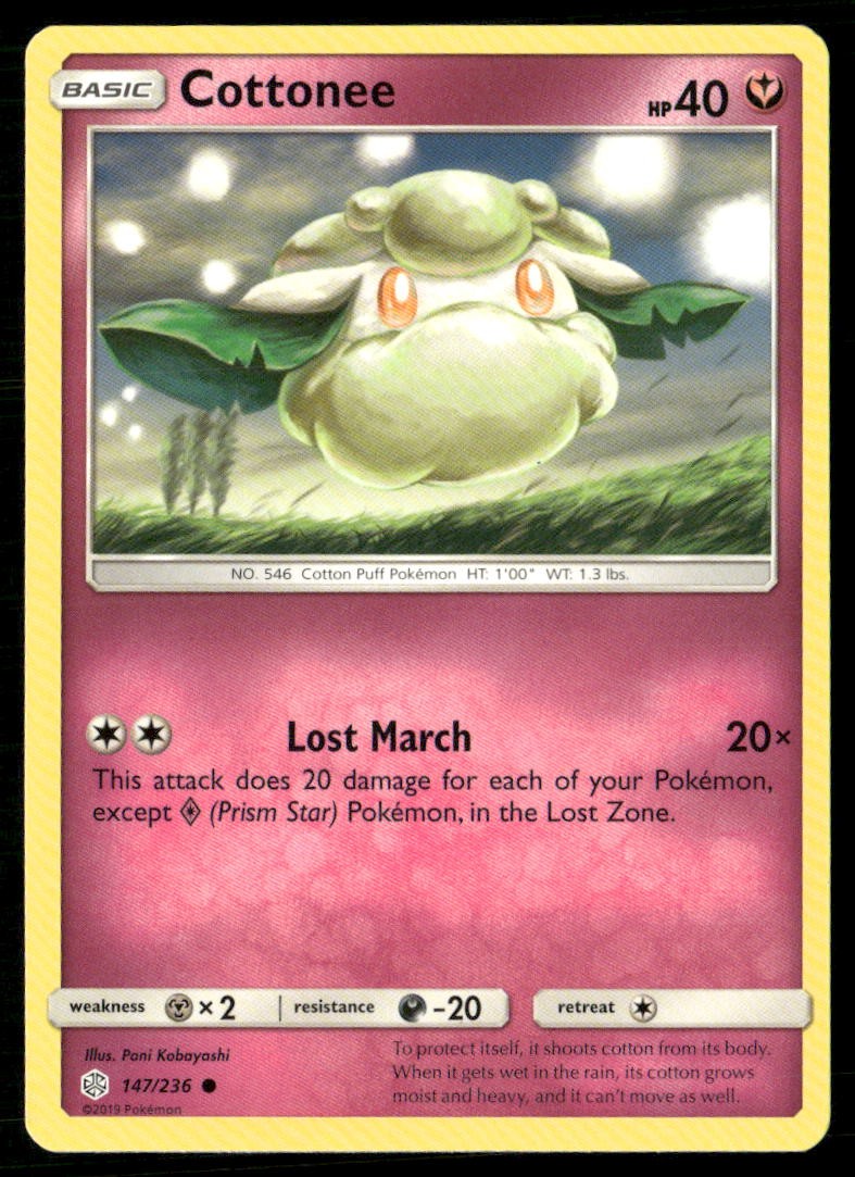 Cottonee 147/236 Common Cosmic Eclipse Pokemon Near Mint
