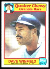 1986 Topps Quaker Granola #33 Dave Winfield