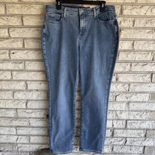 NYDJ Womens Sheri Slim Jeans Size 14P Blue Lift Tuck Stretch Made In USA NWT
