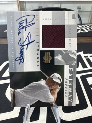 2002 Curtis Strange  Upper Deck Fairway Fabrics Golf Patch Auto Relic Autograph