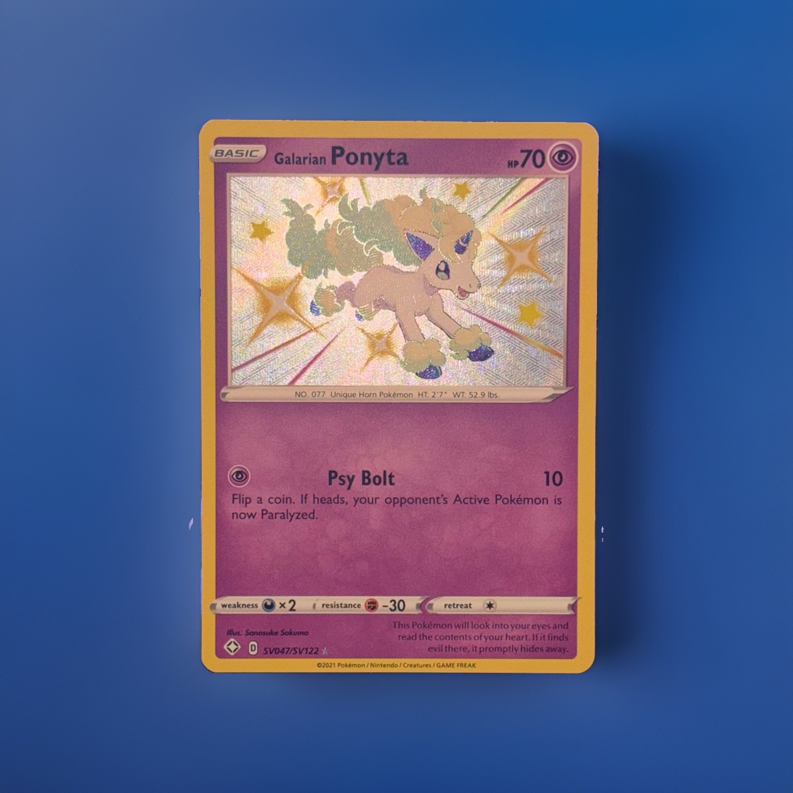 Shiny Galarian Ponyta (SV047/SV122) - Pokemon Sword & Shield Shining Fates - NM