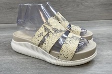 Cole Haan 2. ZER GRAND Snake Print Slide Sandals Ivory Women  s 6 Platform Shoes