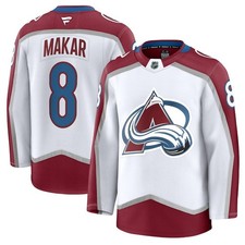 Men's Avalanche #8 MAkar White Home Breakaway Jersey