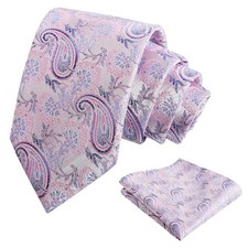 Paisley Mens 3.15'' Gradient Tie and Pocket Square Set 999-light Pink blue