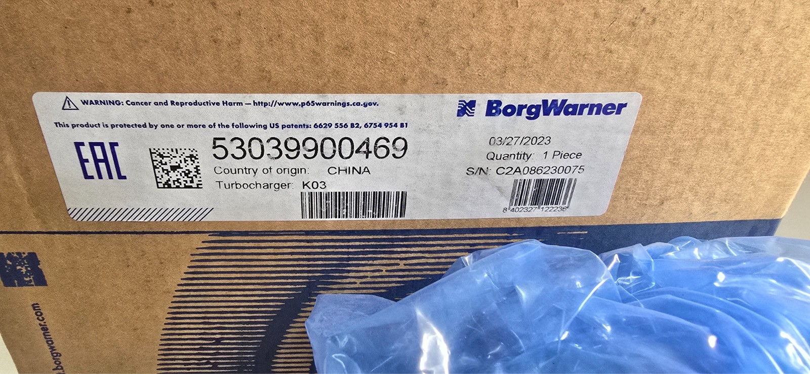 BorgWarner 53039900469 New OEM Turbocharger for Ford EcoBoost 3.5 LH Driver Side