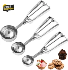 Cookie Scoop,Set of 3 Cookie Dough Scoops for Baking 1 Tbsp,2 Tbsp,3 Tbsp