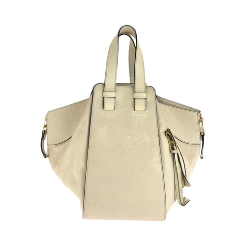 LOEWE hammock Handbag White Beige Gold Hardware leather Women Used