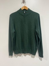 Croft  Barrow 1/4 Zip Mock Neck Sweater Mens L Green Extra Soft