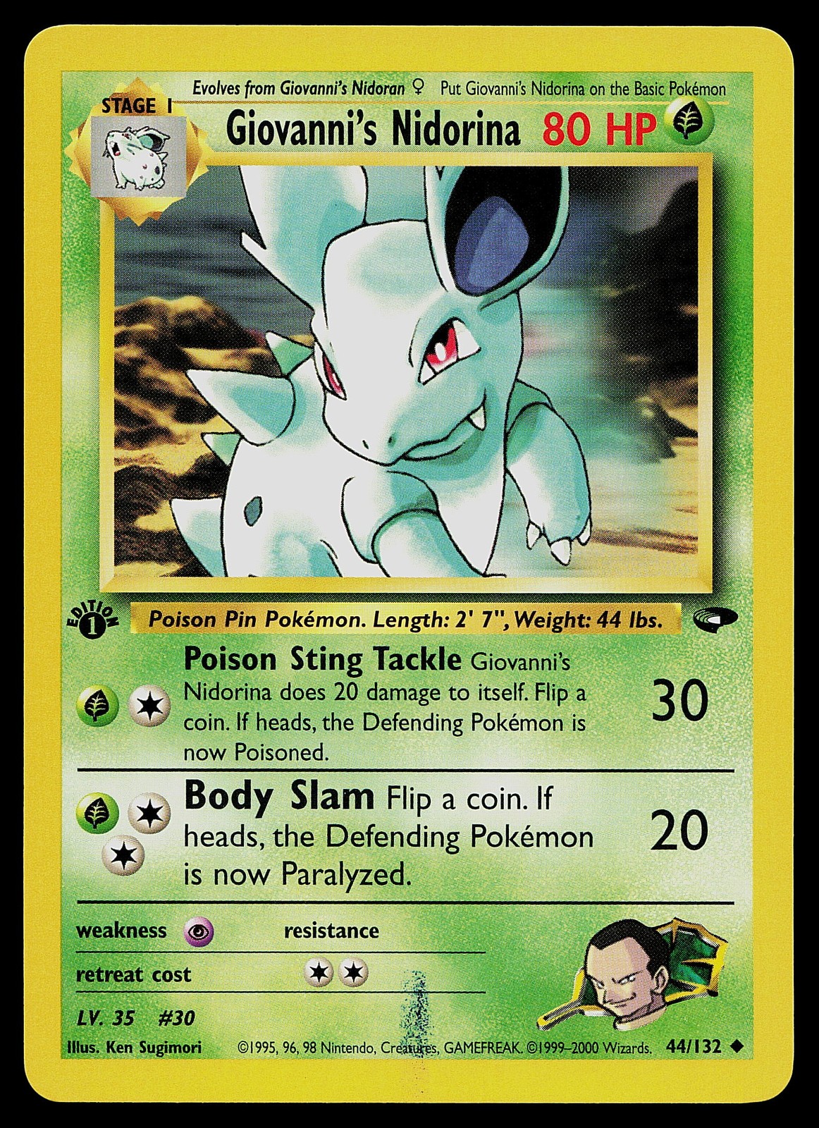 Pokemon Card - Giovanni's Nidorina Gym Challenge 44/132 1st Edition