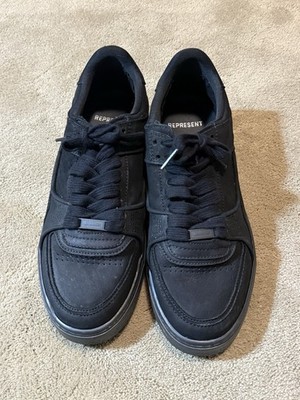 REPRESENT Black Lace Up Casual Sneakers Men's Logo Accent