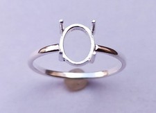 925 Sterling Silver Oval 8x10mm Prong Bezel Ring Blank Gemstone Setting Handmade