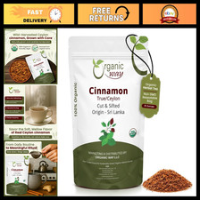 Organic Ceylon Cinnamon Cut Sifted - Raw, Non-GMO, Gluten-Free, 16oz Pack