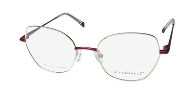 MOREL RED SERENA 90017C EYEGLASS FRAME/GLASSES STAINLESS STEEL MINIMALIST STYLE