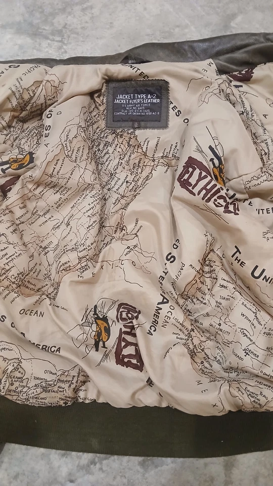 Chaqueta de cuero de colección US Air Force Flyers A-2 Bombers talla 2XL Foto 2 de 4