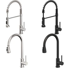 Asinse Kitchen Sink Mixer Tap with Pull Out Sprayer, Stainless Steel 360 