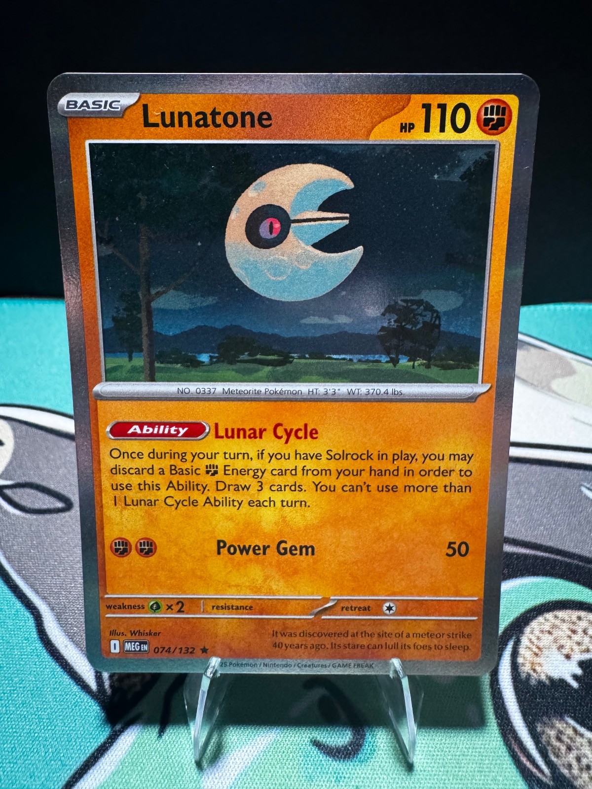 Lunatone 074/132 Rare Mega Evolution Pokemon Holo Lightly Played