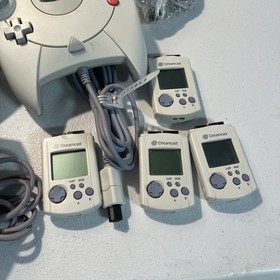 Sega Dreamcast Console And Game Lot X3 Controllers Fishing Rods And More Wow 