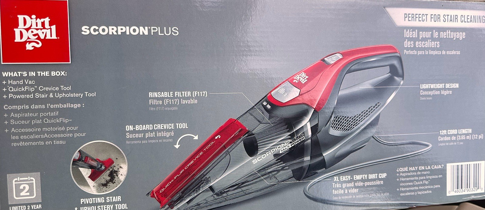 Dirt Devil  Corded Handheld Vacuum Cleaner motorized Pivoting Stair Upholstery