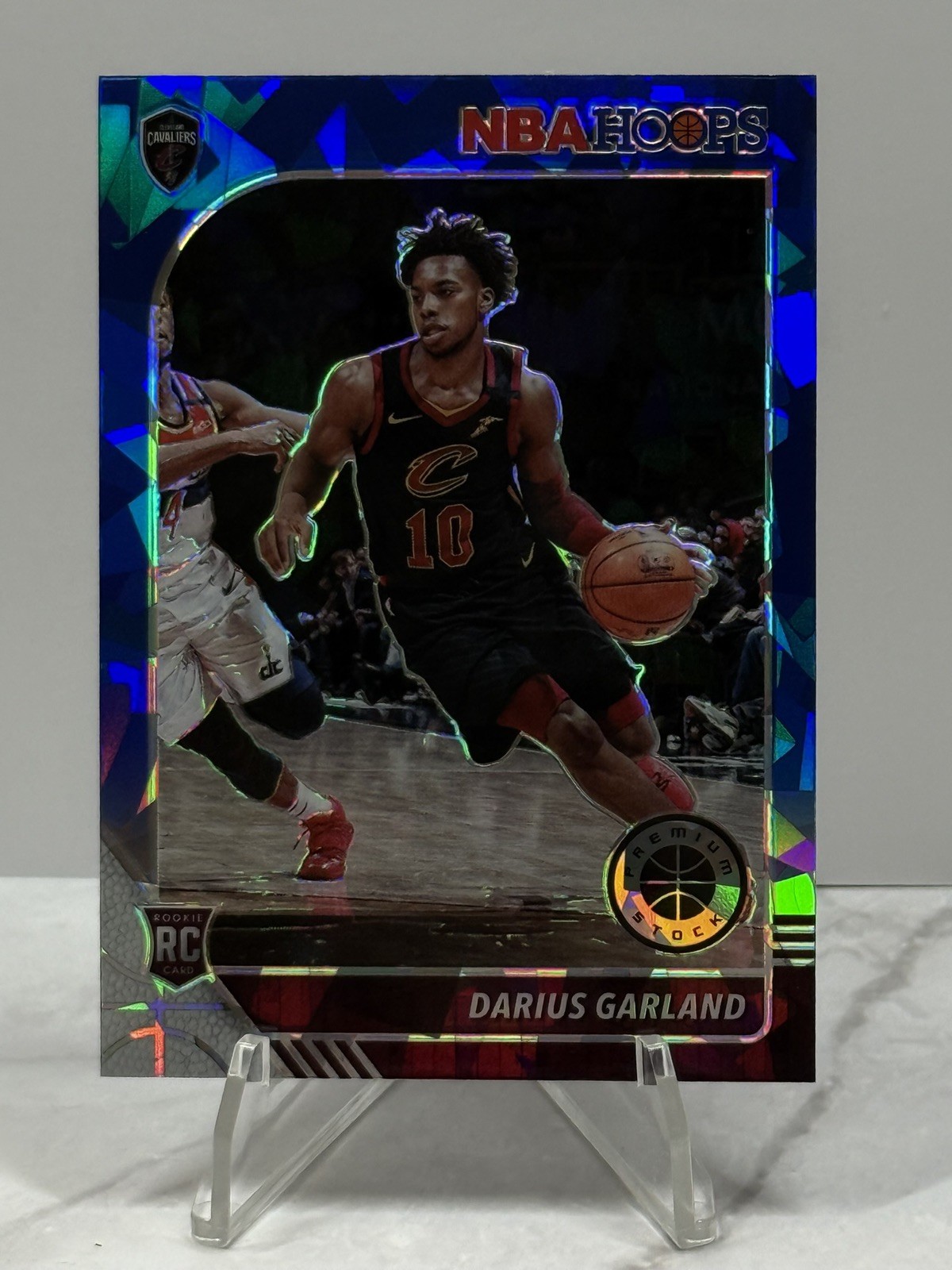 Darius Garland 2019-20 Panini NBA Hoops Premium Stock #251 (RC) Blue Cracked Ice