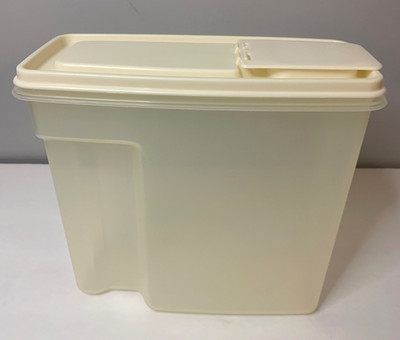 Vintage Rubbermaid Servin' Saver Cereal Keeper 13 Cups Flip Lid Almond #0091