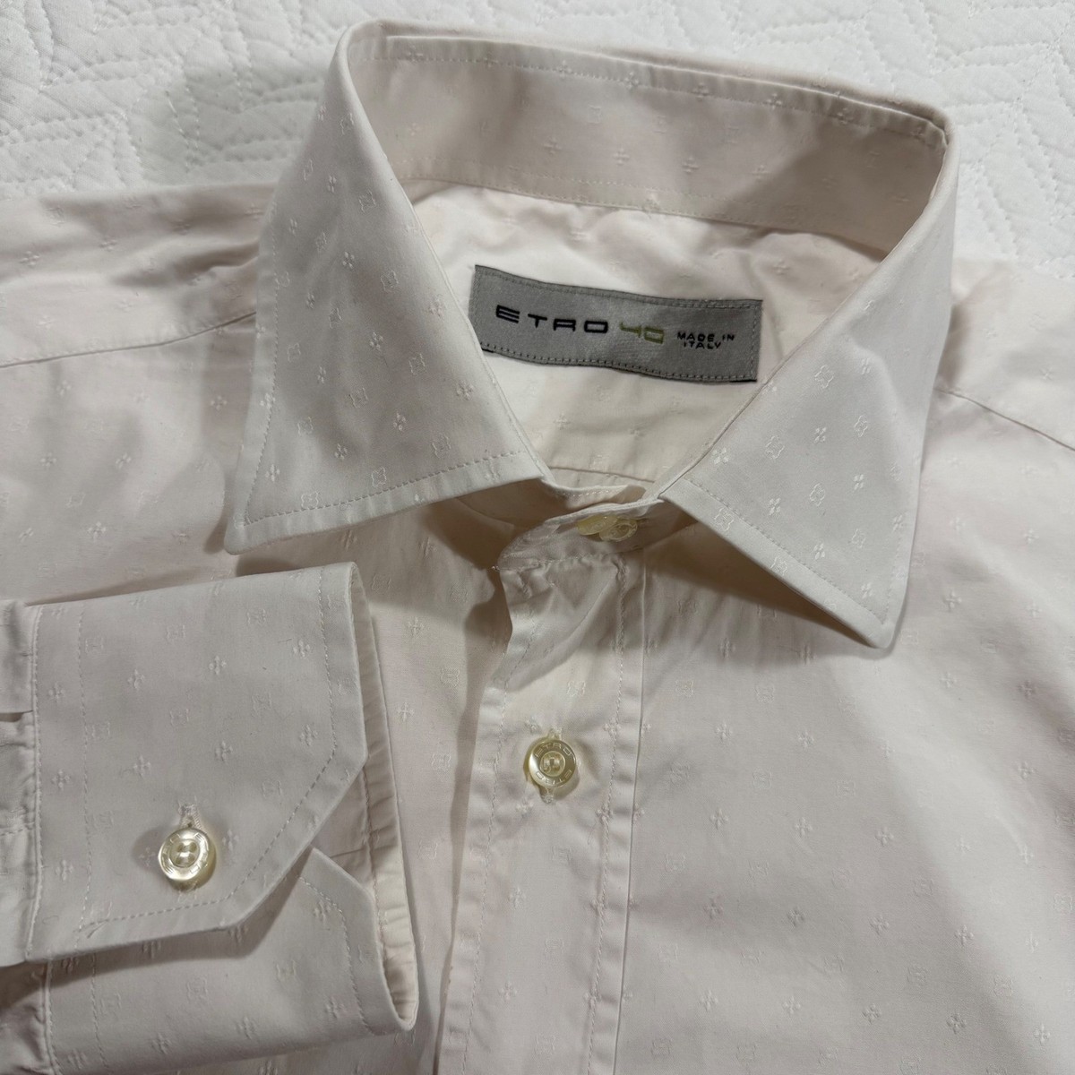 etro dress shirt Etro Cotton Blend Shirt with Paisley Print - Grey | MRIB000199TJ5E5