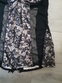 Ann Summers Black & Nude Lace  & Mesh Corset Back Babydoll Dress Size 18