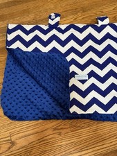 Canopy Couture Infant Baby Car Seat Cover Navy White Chevron Stripe Minky Dot