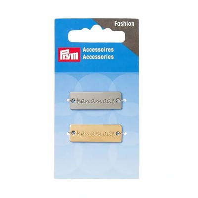 Prym handmade Schild Metall silber & gold