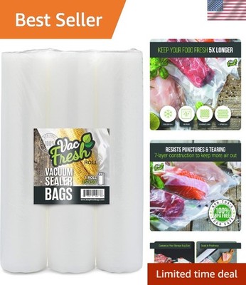Durable 3.5 Mil Vacuum Seal Bags 15'' x 50'' - Ideal for Bulk Food Storage