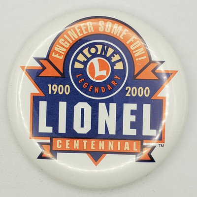 Vintage 2000 Lionel Centennial Pinback Button Engineer Some Fun by WinCraft