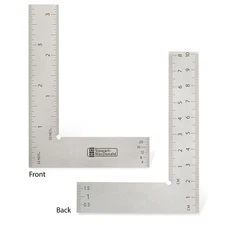 StewMac Luthier's Precision Square, Made of Satin Chrome Steel, with Flat...