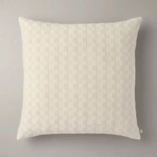 26"x26" Checkerboard Textured Euro Pillow Beige - Hearth & Hand with Magnolia: