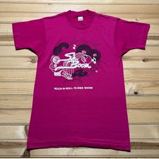 Vintage 80s Rock-N-Roll Oldies Show 50s 60s Vinyl Graphic T-Shirt USA Made Small