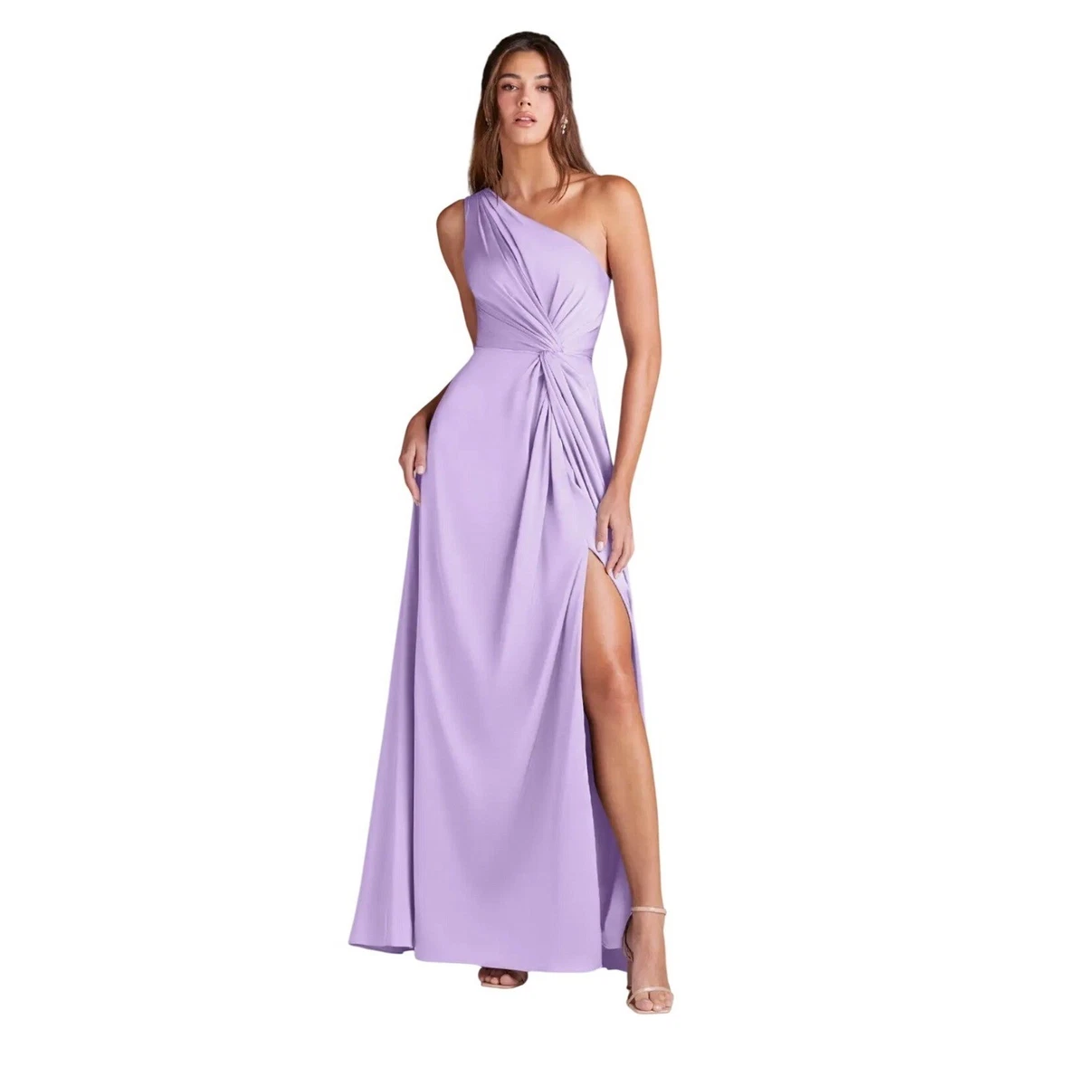 ebay purple bridesmaid dresses Azazie Bridesmaid Dress Formal Wedding Guest Light Purple Burnout Floral