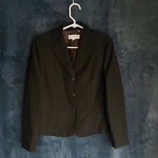 Calvin Klein Preppy Black 3 button Womens Blazer Suit Jacket Size 6