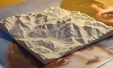 Carte Relief 3D PLA Mont Blanc 15x15cm