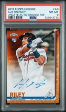 2019 Topps Chrome Update Austin Riley Rookie Auto Orange Refractor /25 (AU, RC)